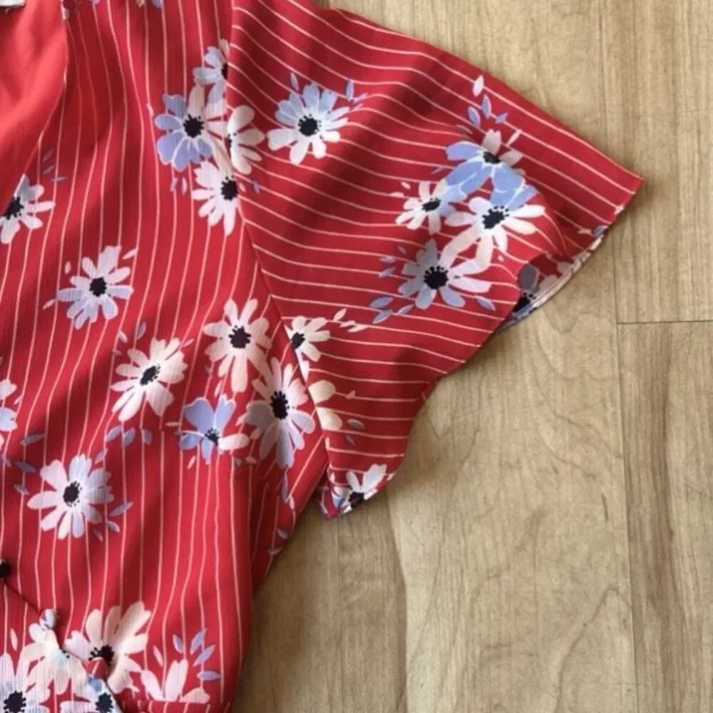 Madewell Button-Wrap Dress in Daisy Society